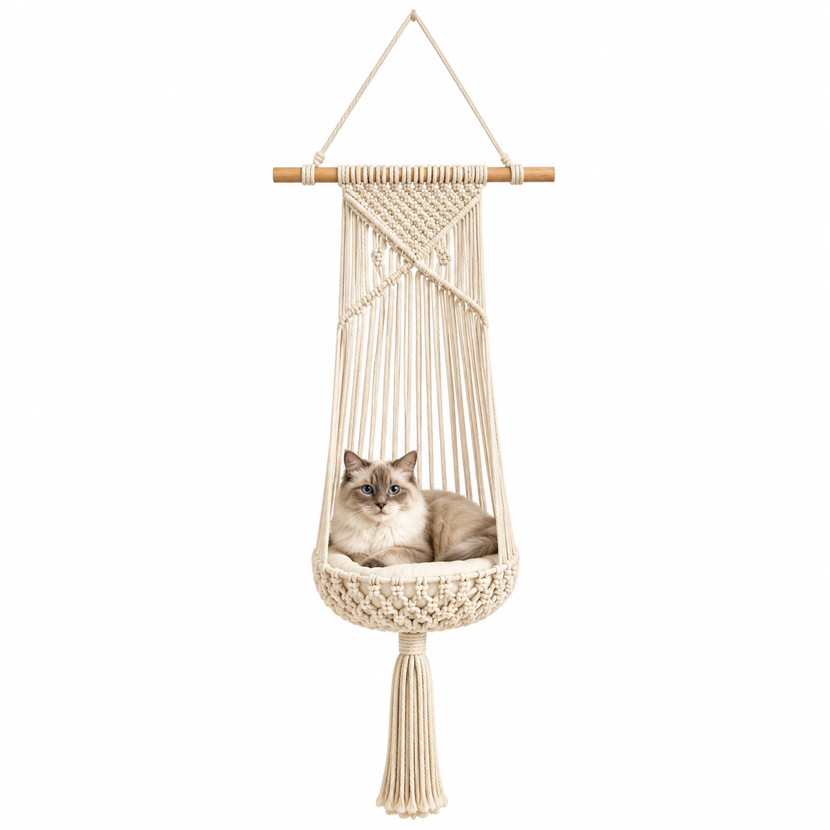 PurrSwing Handwoven Cat Bed