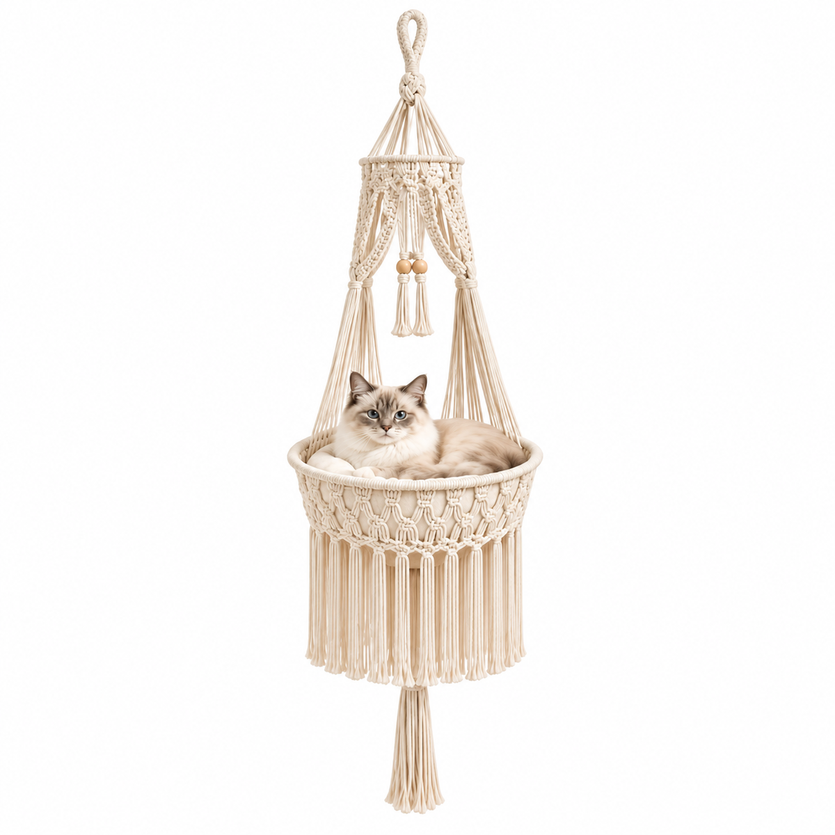 PurrSwing Handwoven Cat Bed