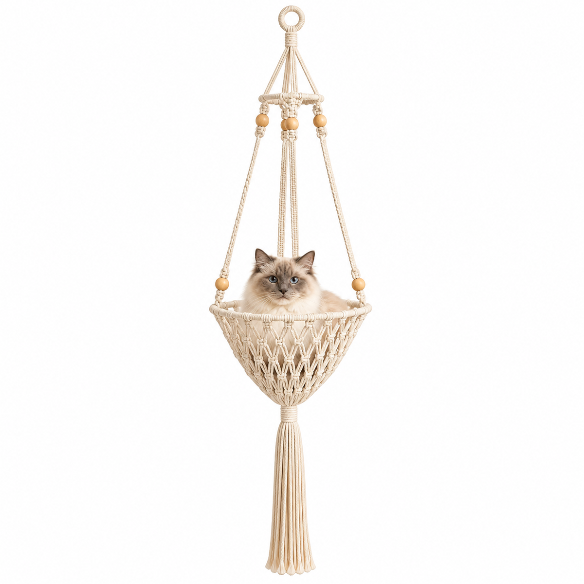 PurrSwing Handwoven Cat Bed